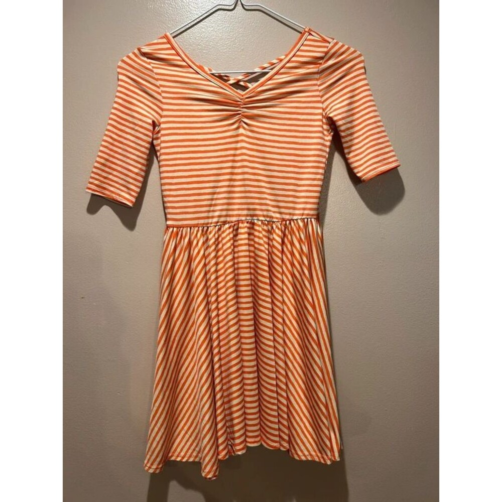 Dot Dot Smile Coral Stripe dress Size 7